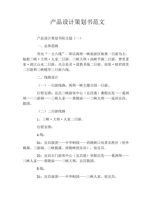 产品设计策划书范文