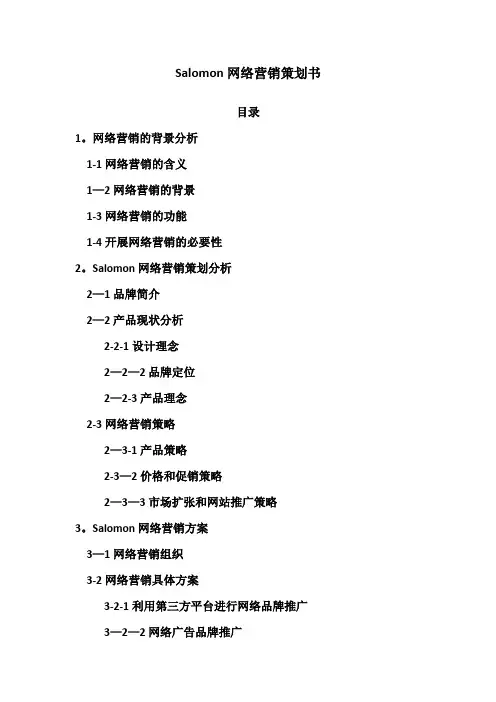 Salomon网络营销策划书