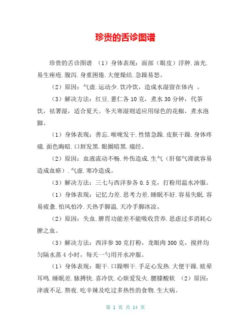 珍贵的舌诊图谱