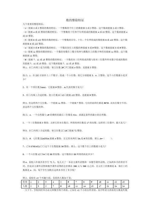 整除数的特征