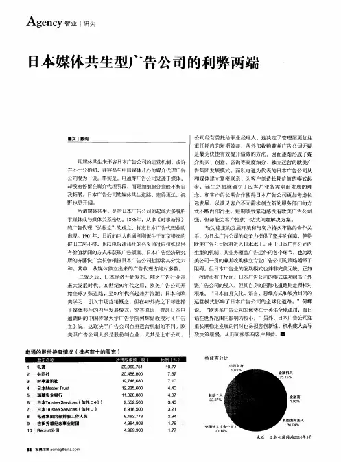 日本媒体共生型广告公司的利弊两端