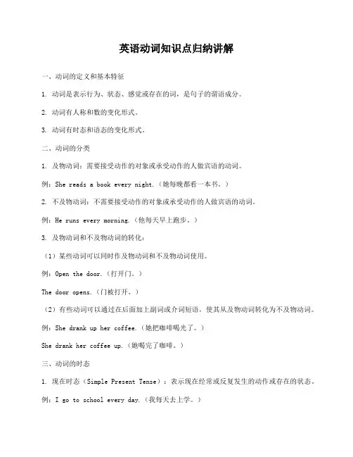 英语动词知识点归纳讲解