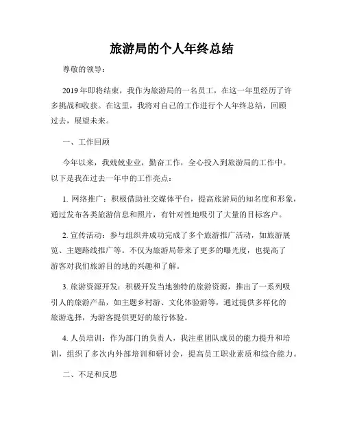 旅游局的个人年终总结