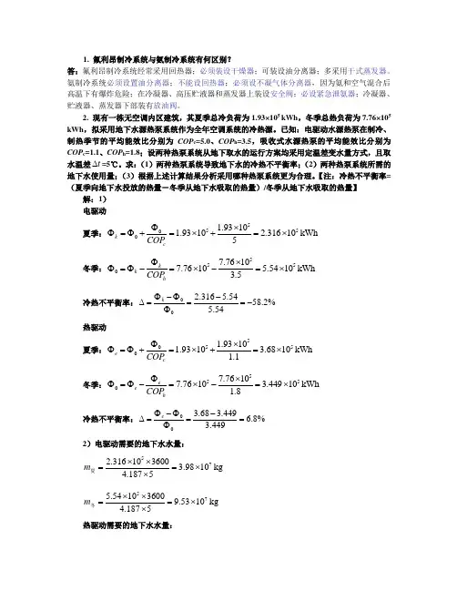 制冷用空调技术 整理