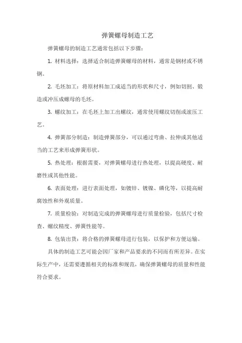 弹簧螺母制造工艺