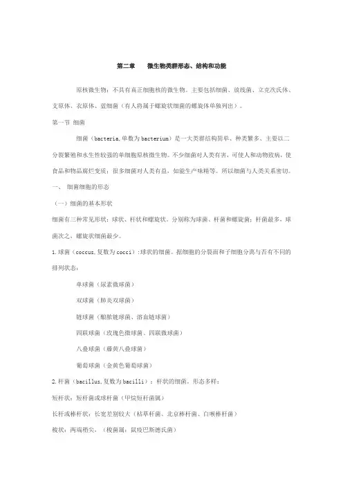 微生物类群形态、结构和功能