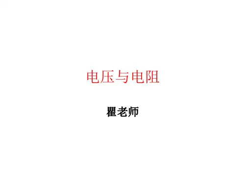 九年级物理 电压和电阻 课件