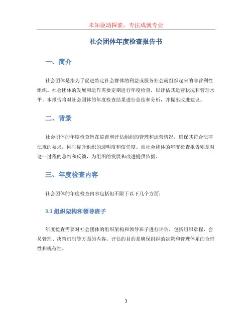 社会团体年度检查报告书 (3)
