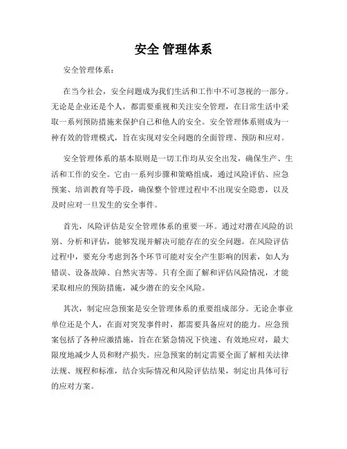 安全 管理体系