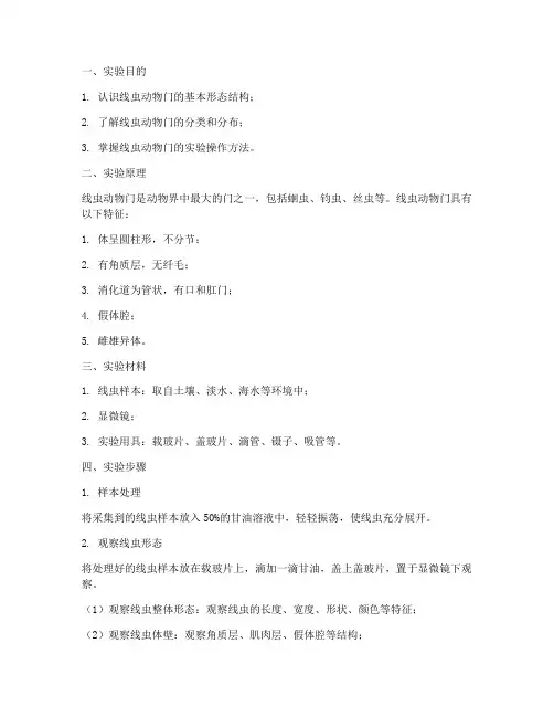 线虫动物门实验报告