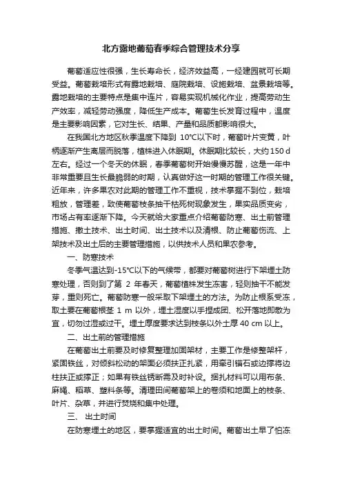 北方露地葡萄春季综合管理技术分享
