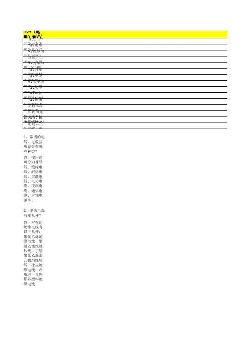 电缆载流量速查表