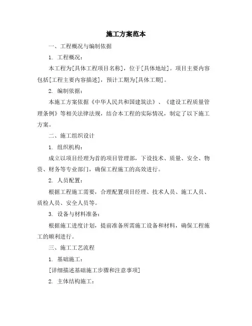 施工方案范本