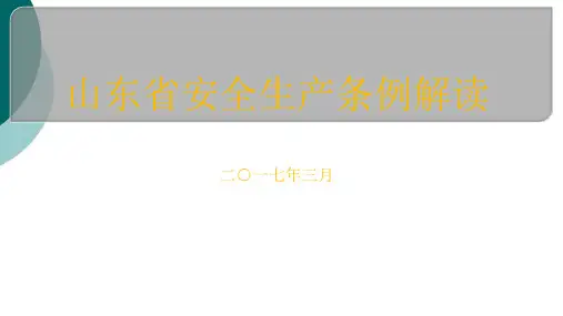 山东省安全生产条例解读