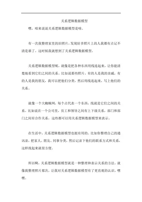 关系逻辑数据模型