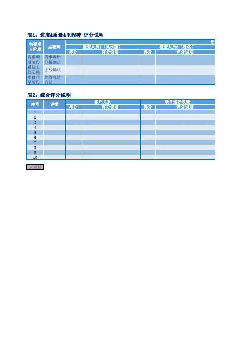 1软件项目过程评价表-模板