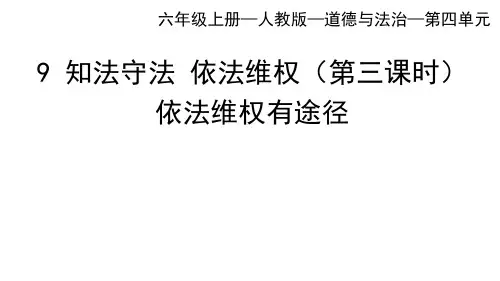 人教部编版道德与法治六年级上册9《知法守法依法维权》第三课时课件