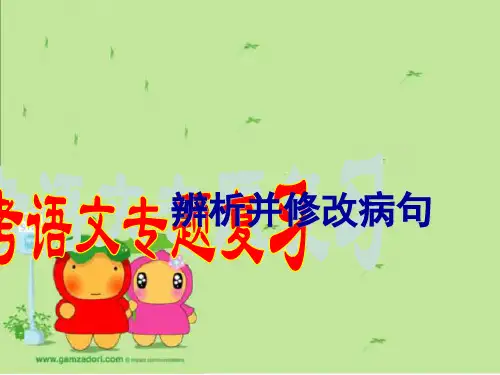 高考语文专题 辨析并修改病句