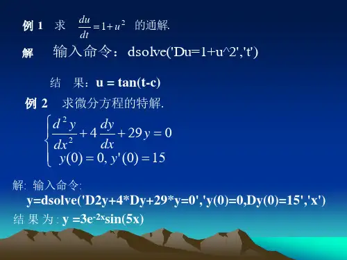 微分方程的Matlab求解ppt课件