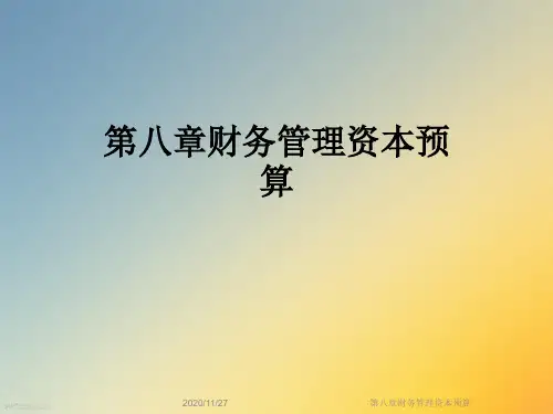 第八章财务管理资本预算