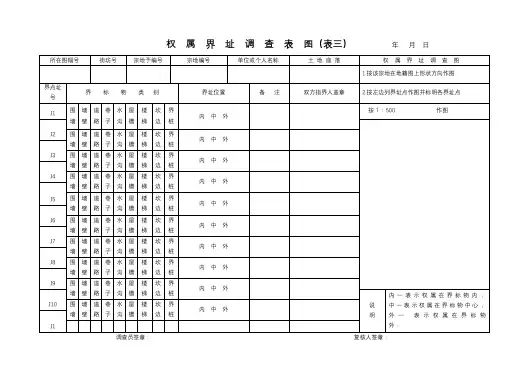 权属界址调查表图【模板】