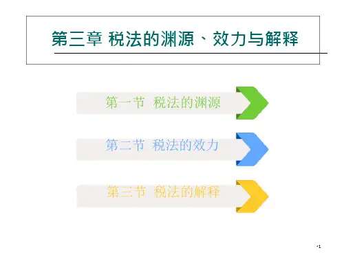 税法 张松主编第三章税法的渊源、效力与解释