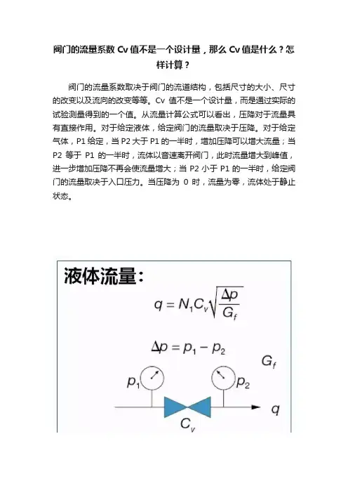 阀门的流量系数Cv值不是一个设计量，那么Cv值是什么？怎样计算？