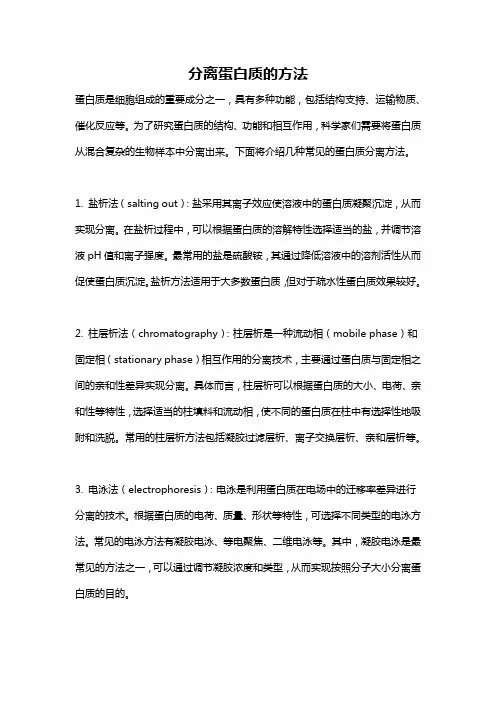 分离蛋白质的方法
