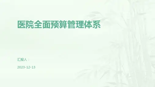 医院全面预算管理体系
