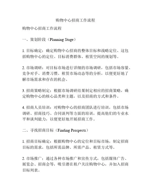 购物中心招商工作流程