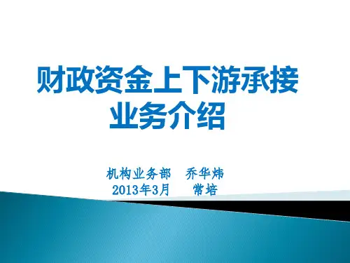 财政资金上下游承接业务介绍