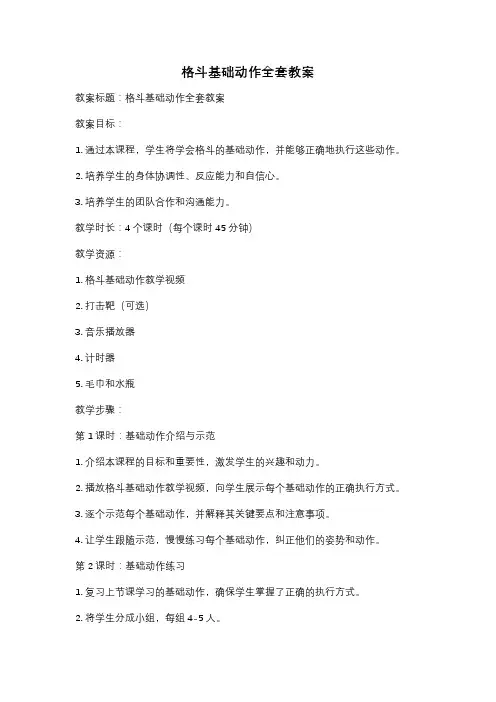 格斗基础动作全套教案