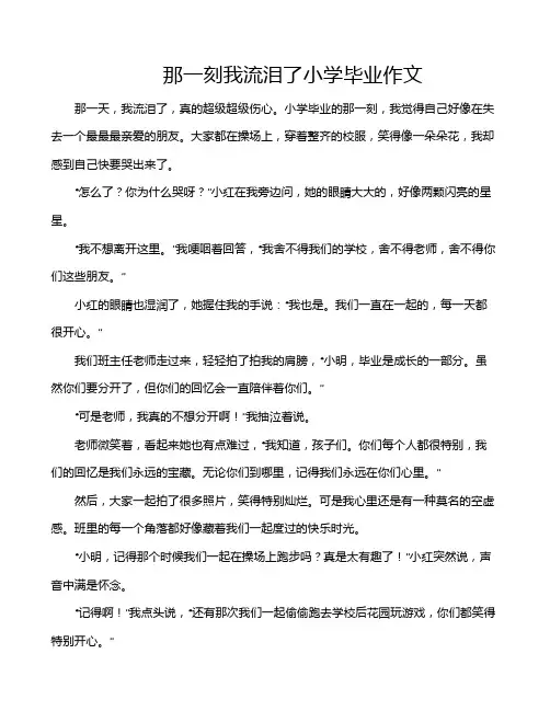 那一刻我流泪了小学毕业作文