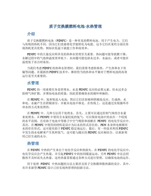 质子交换膜燃料电池-水热管理