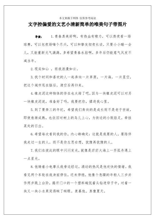 文字控偏爱的文艺小清新简单的唯美句子带图片