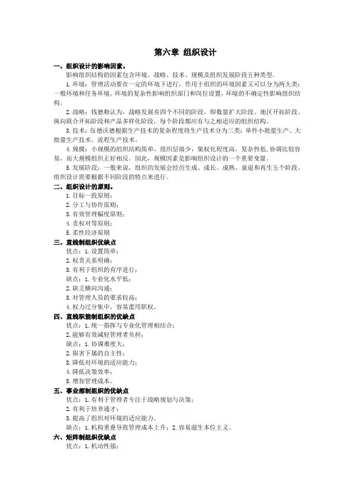 2022河南专升本管理学背诵资料(6-8章)