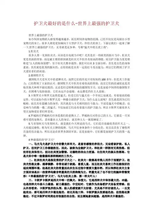 护卫犬最好的是什么-世界上最强的护卫犬