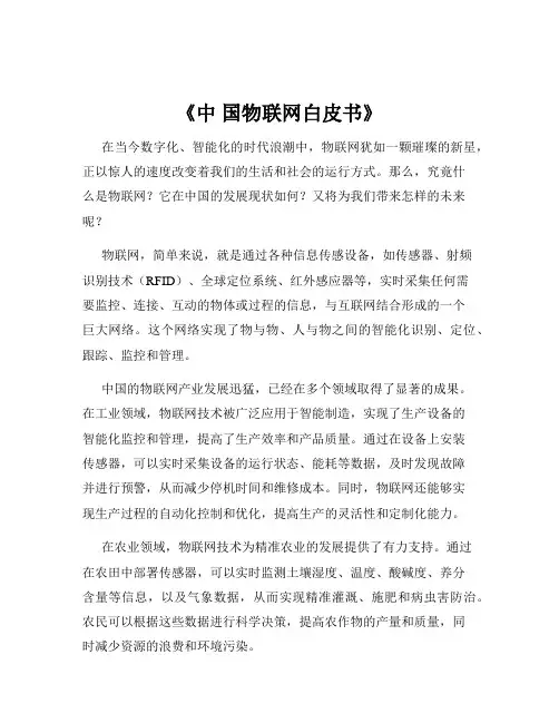《中 国物联网白皮书》
