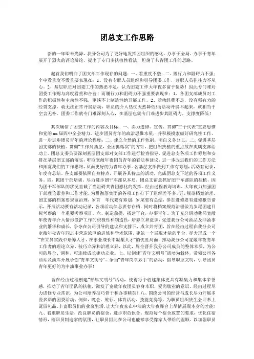 团总支工作思路