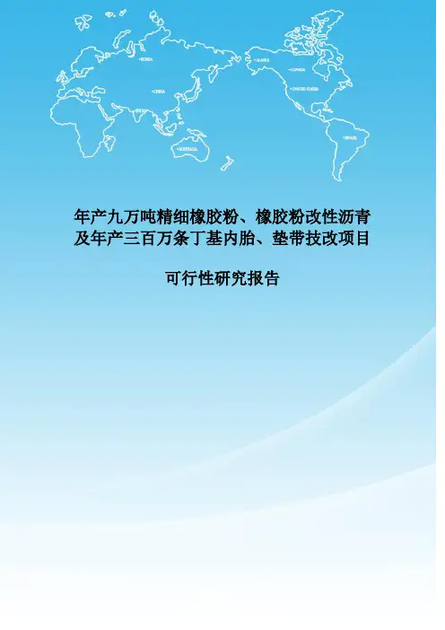 年产九万吨精细橡胶粉、橡胶粉改性沥青及年产三百万条丁基内胎、垫带技改项目可行性研究报告