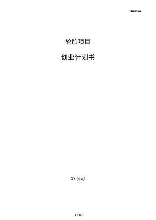 轮胎项目创业计划书