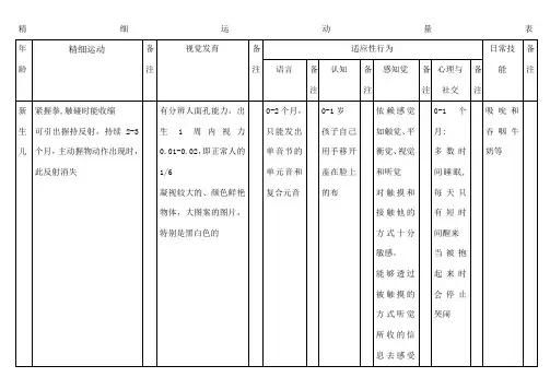 儿童精细运动量表