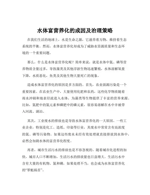 水体富营养化的成因及治理策略
