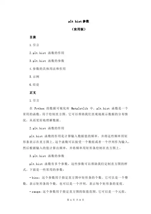 plt hist参数