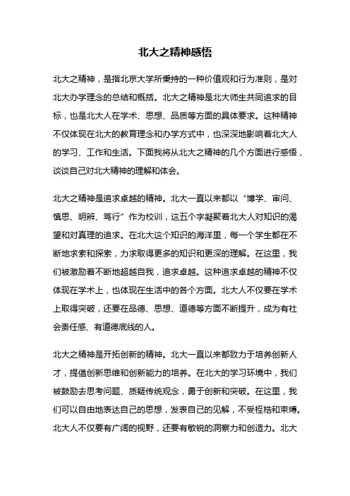 北大之精神感悟