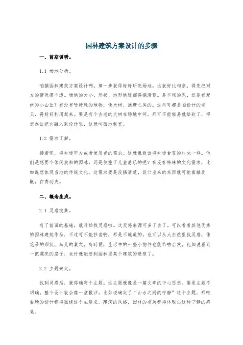 园林建筑方案设计的步骤