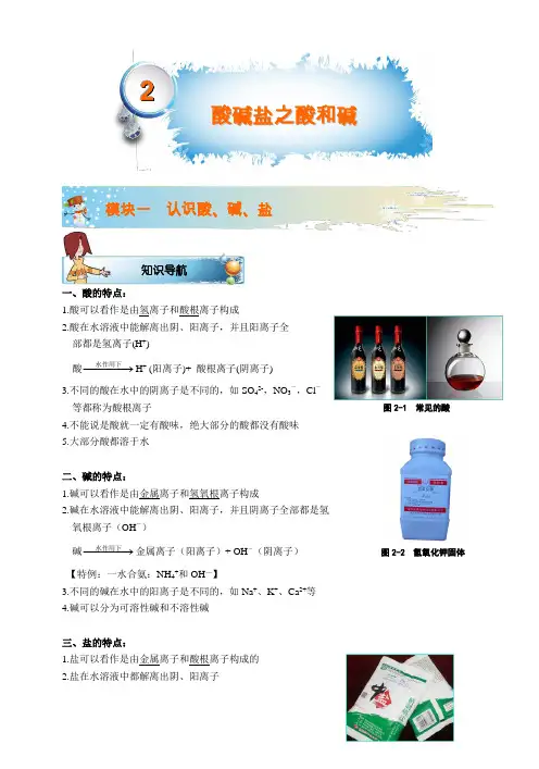 初三化学讲义《酸碱盐之酸和碱》