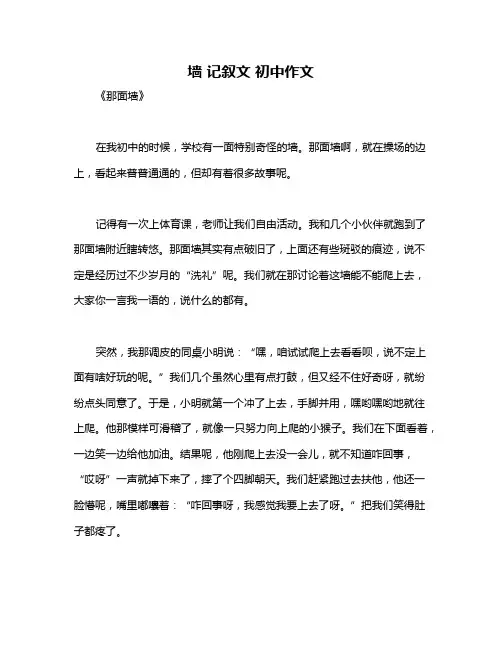 墙 记叙文 初中作文