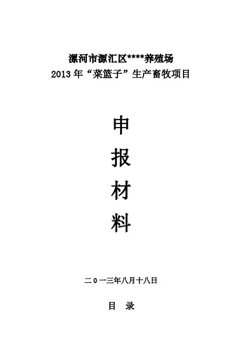 X年菜篮子生产申报材料