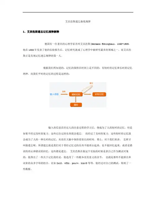 艾宾浩斯遗忘曲线规律